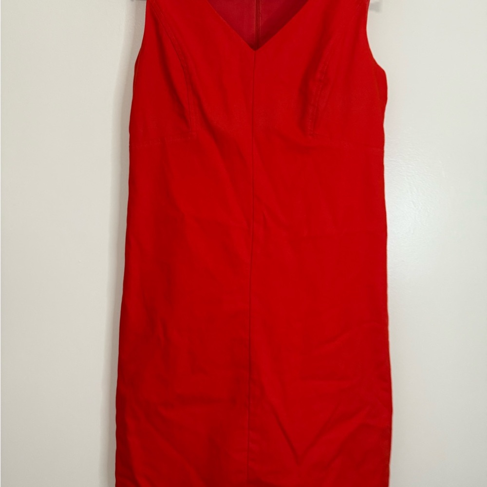 Talbots Vibrant Red/Orange Midi sleeveless Dress in size 8P - Picture 2 of 14